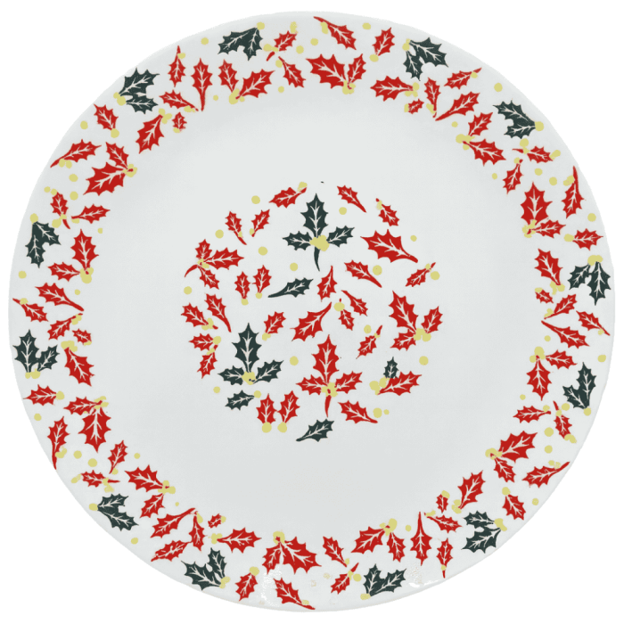 Set 6 Farfurii Intinse Opal cu Decor Frunzulițe Roșii și Verzi 26.5 cm [4]