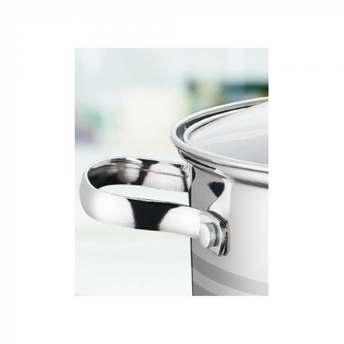 Set 6 piese – 3 oale din inox cu capace din sticlă termorezistentă, Grunberg [7]