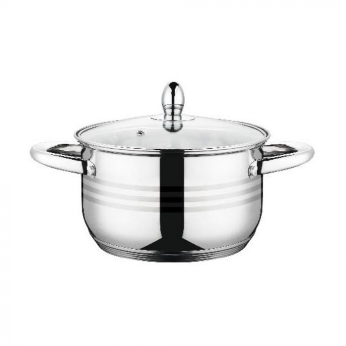 Set 6 piese – 3 oale din inox cu capace din sticlă termorezistentă, Grunberg [3]