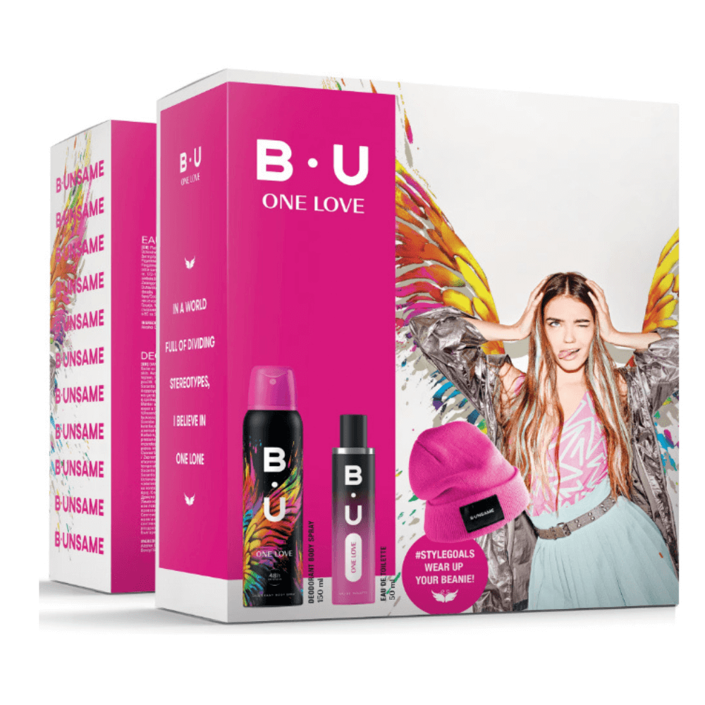 Set Cadou B.U. One Love  Apa de Parfum 50 ml + Deodorant Spray 150 ml + Caciula Cadou