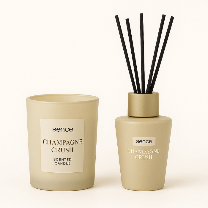 Set Sence Champagne Crush  Lumânare Parfumată & Difuzor cu Bețișoare Negre [2]