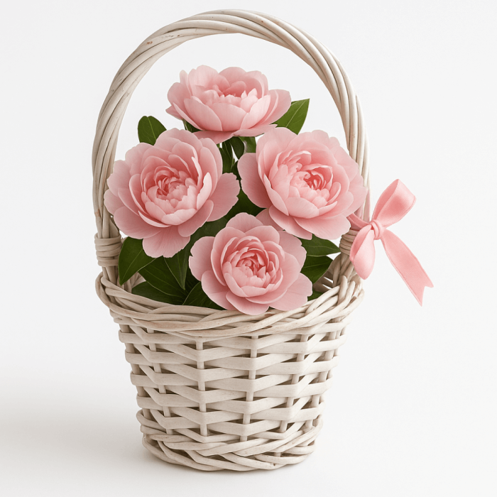 Set Cadou Aurora Peony Cherry Amber Gel de Duș Loțiune de Corp și Săpun în Coș Alb Elegant [3]