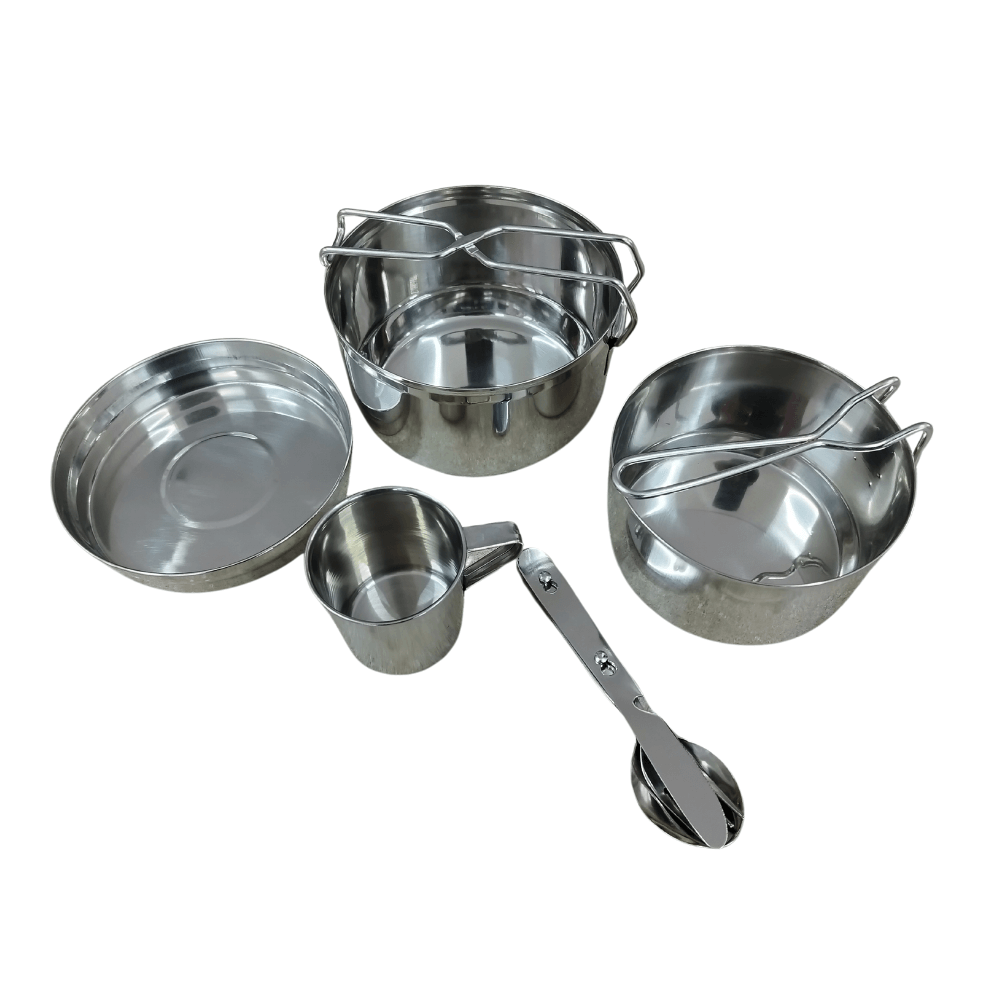 Set Camping 2 Oale + Cană + Farfurie + Tacâmuri – Echipament Compact și Practic pentru Drumeții [3]