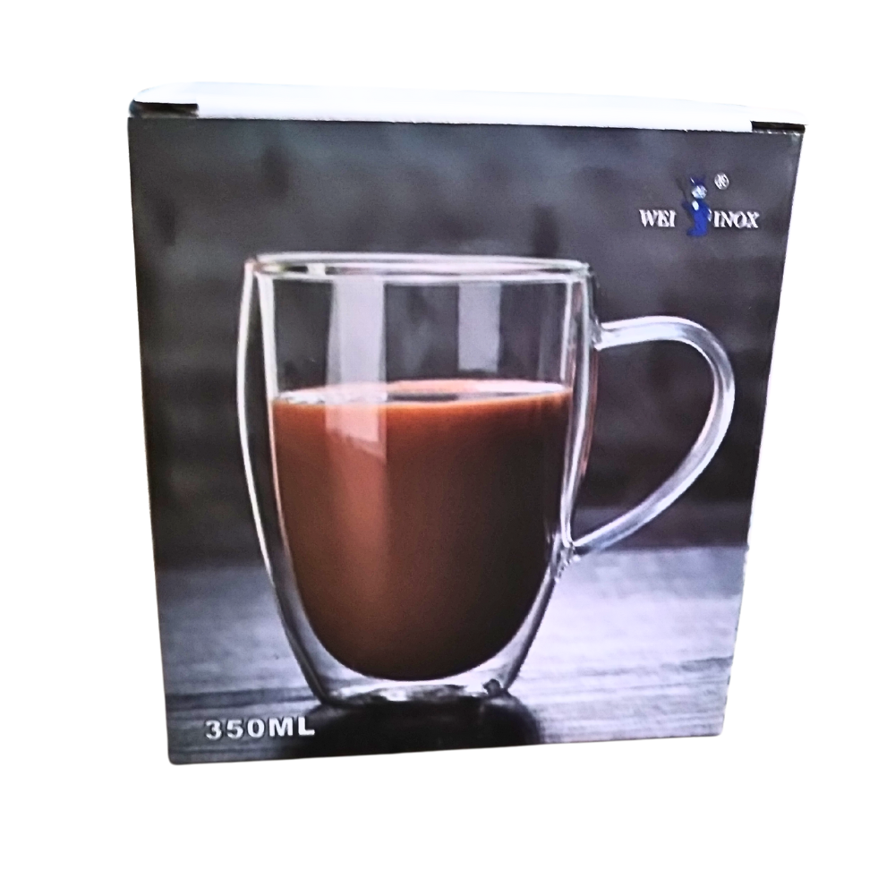 Cana de sticla cu Pereti dubli Transparent 250 ml [4]