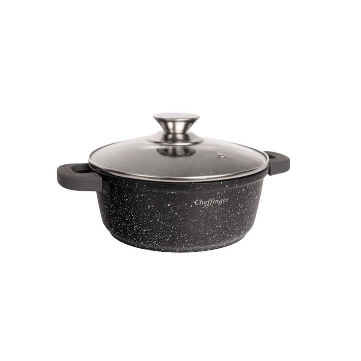 Set Cheffinger 3 Oale Marmorate 20-24-28cm Capace Sticla Termorezistenta [2]