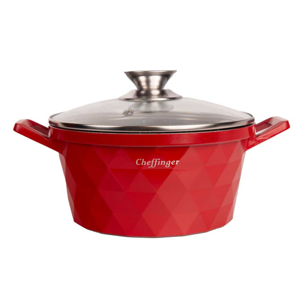 Set de 3 Cratițe Cheffinger cu Capac și Acoperire de Marmură Anti-lipire [3]