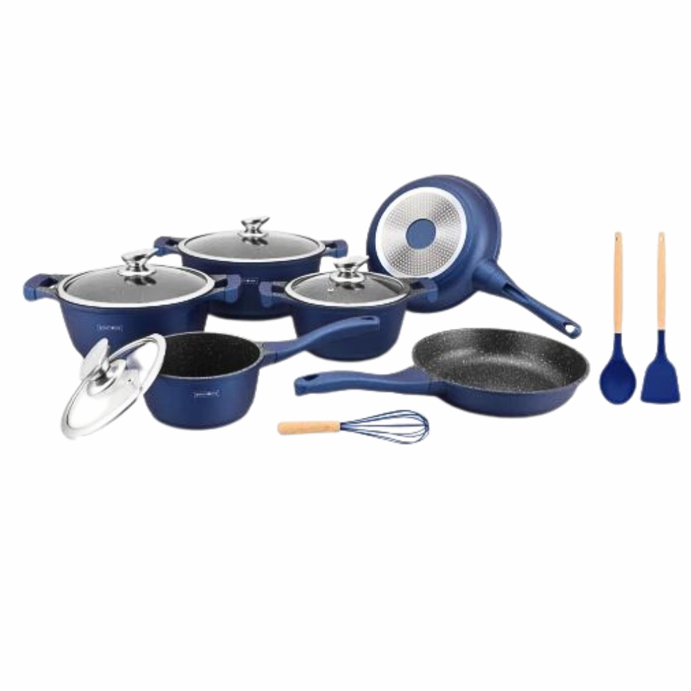 Set de oale si tigai 10 piese cu manere detasabile Blue