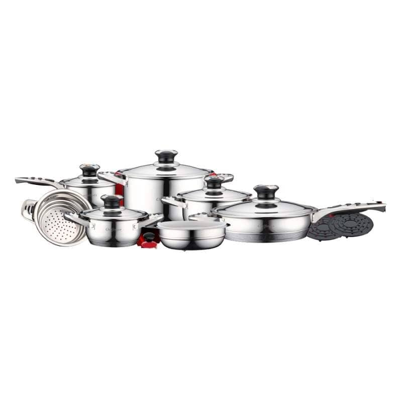 Set Oale Inox cu 9 Straturi 16 Piese Cratițe și Tigaie cu Capac Compatibil Inducție [2]