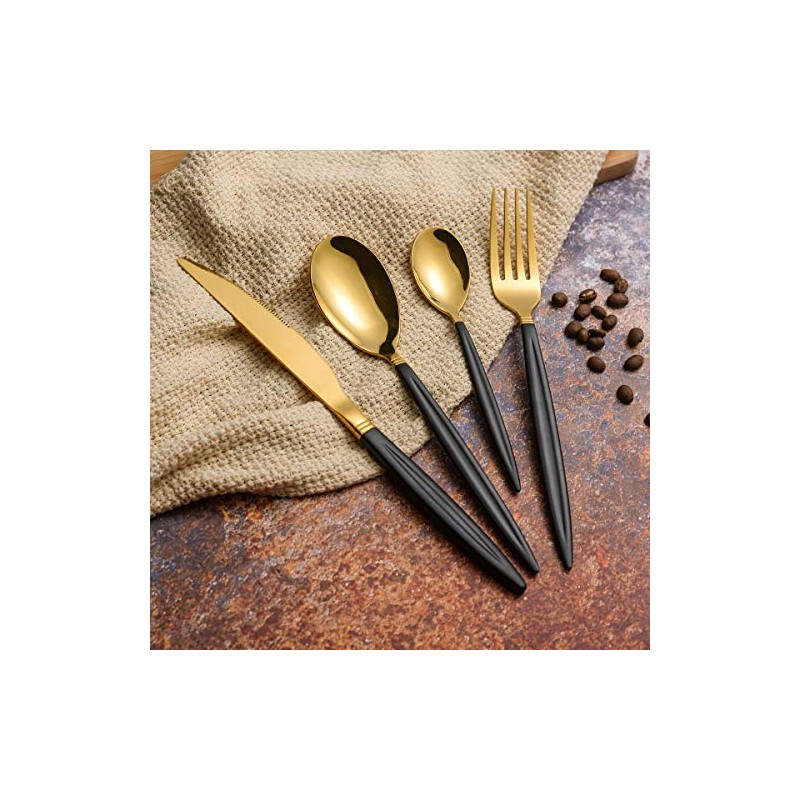 Set Tacâmuri din Inox 24 Piese Grunberg Auriu + Negru [6]