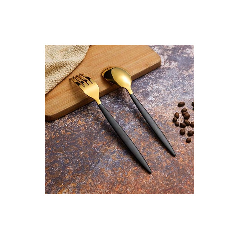 Set Tacâmuri din Inox 24 Piese Grunberg Auriu + Negru [3]