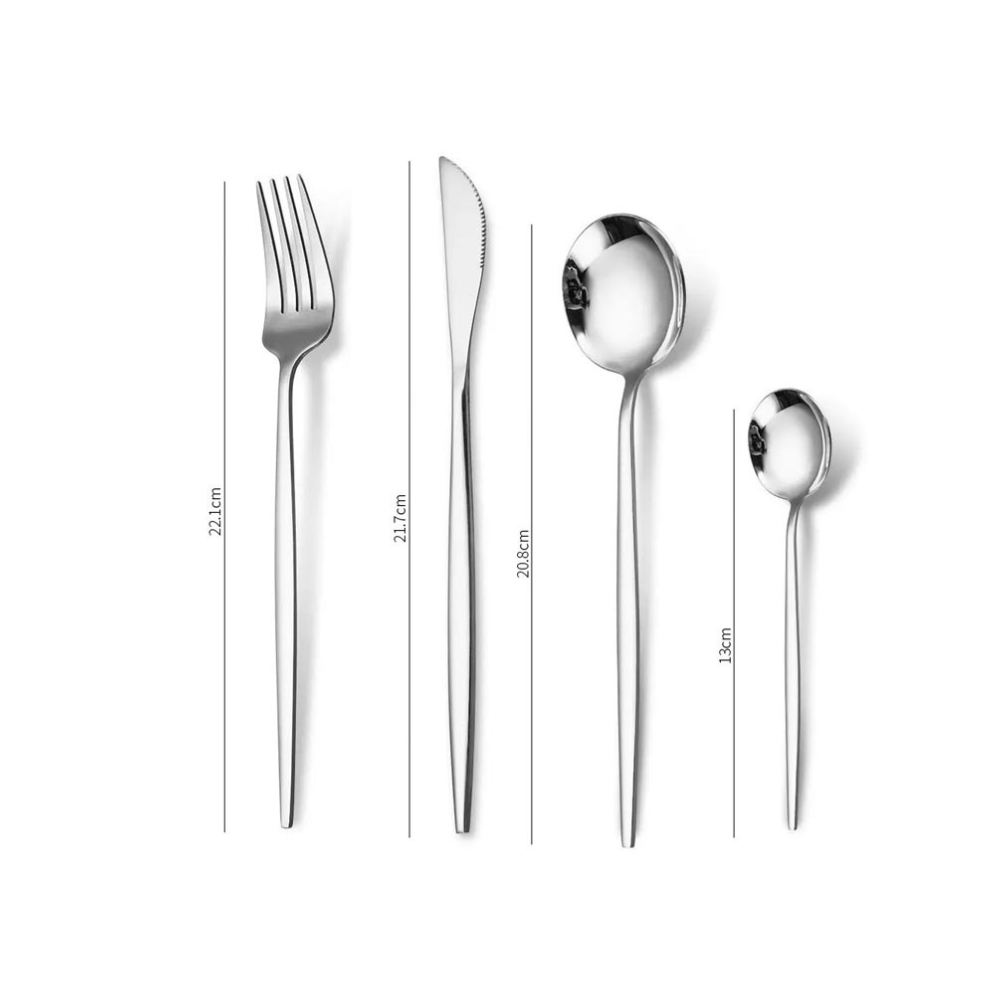 Set Tacâmuri din Inox 24 Piese Silver Premium German [3]