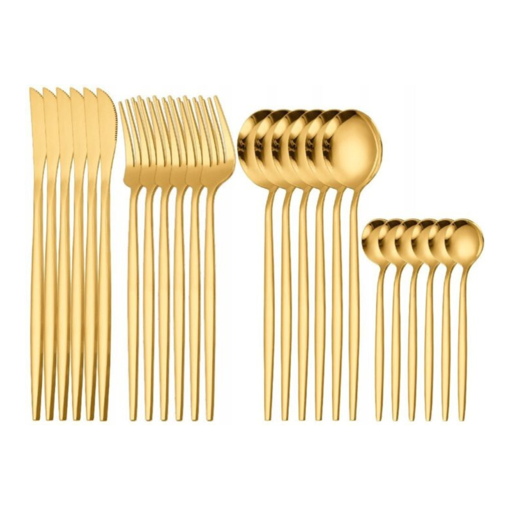 Set Tacâmuri din Inox 24 Piese Gold Premium [3]