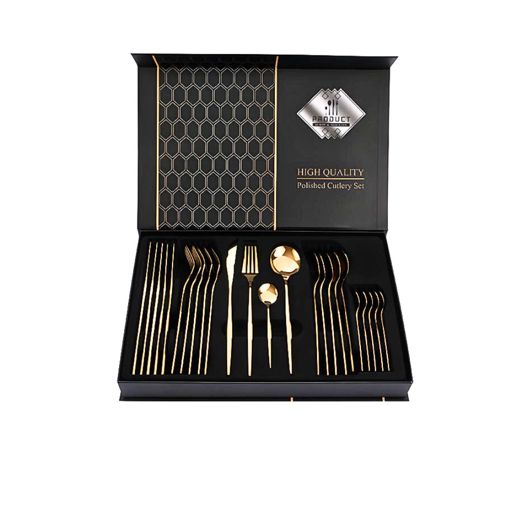 Set Tacâmuri din Inox 24 Piese Gold Premium [4]