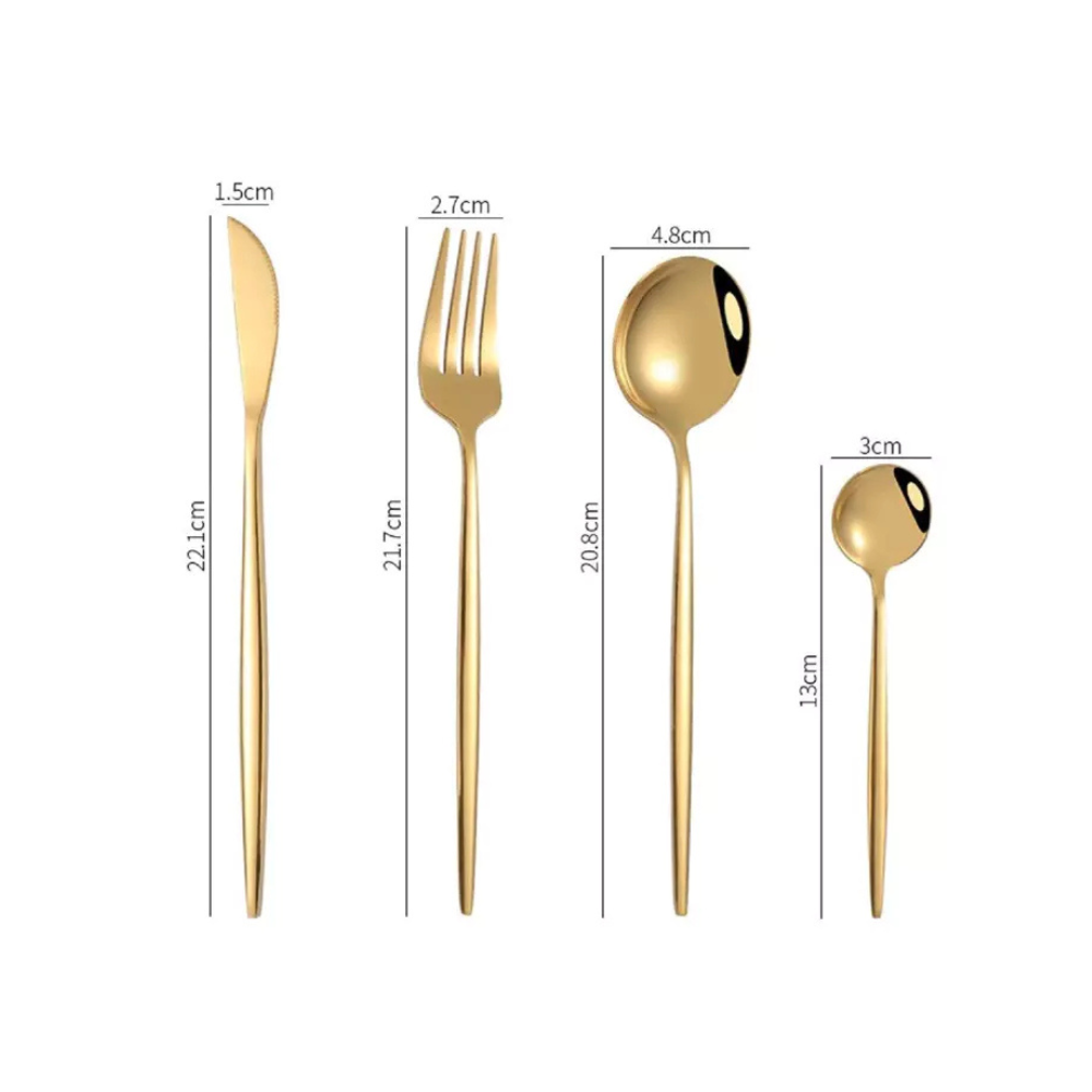 Set Tacâmuri din Inox 24 Piese Gold Premium [2]