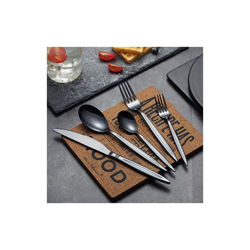 Set Tacâmuri din Inox 30 Piese Grunberg  Negru Platinum [5]