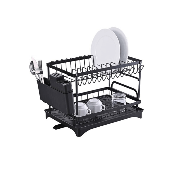 Suport vase otel si plastic cu tava si suport tacamuri 42 x 29 x 38 cm Grunberg [1]