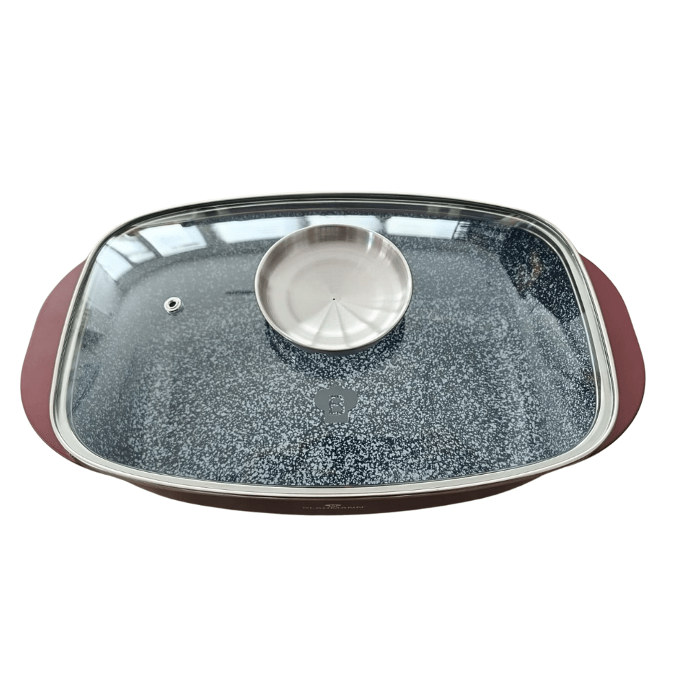 Tavă Ceramică Roster Blaumann Cerastone cu Capac din Sticlă, 32x21x10,6 cm – Performanță de Gătit Superioră cu Capacitate de 6L [3]