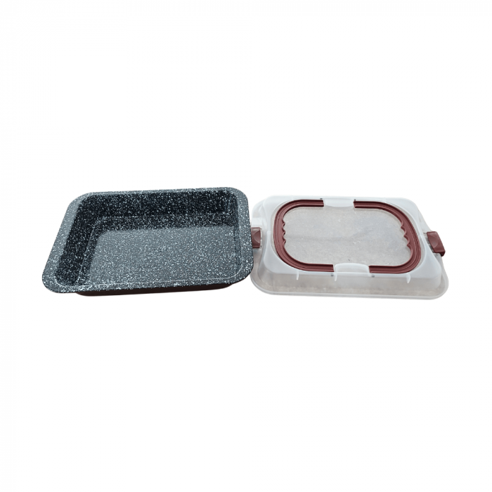 Tavă Înaltă Ceramică Blaumann Cerastone cu Capac din Plastic, 36x24,5x5,5 cm – Eleganță și Funcționalitate în Bucătăria Ta [2]