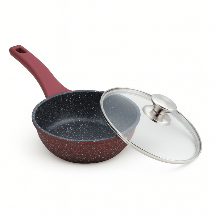 Tigaie Blaumann Cerastone 28x5.8 cm 3.2 L cu Capac 3 Straturi Ceramică Aluminiu Turnat Compatibilă cu Inducție [2]