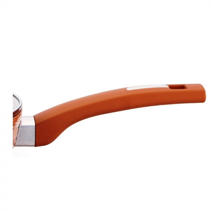 Tigaie din aluminiu, 26 cm, interior ceramica marmorata, Grunberg, maro [2]