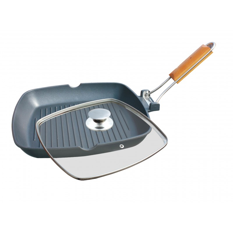 Tigaie Grill Aluminiu cu capac 28 Grunberg [1]