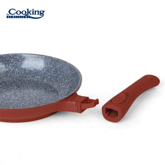 Tigaie Heinner Calabria 24 cm din Aluminiu cu Capac și Mâner Detașabil [4]