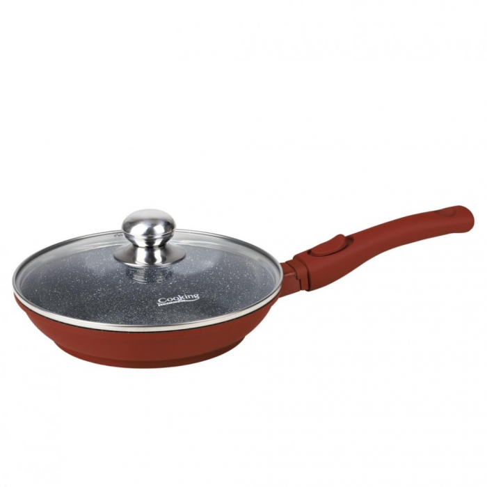 Tigaie Heinner Calabria 24 cm din Aluminiu cu Capac si Maner Detasabil
