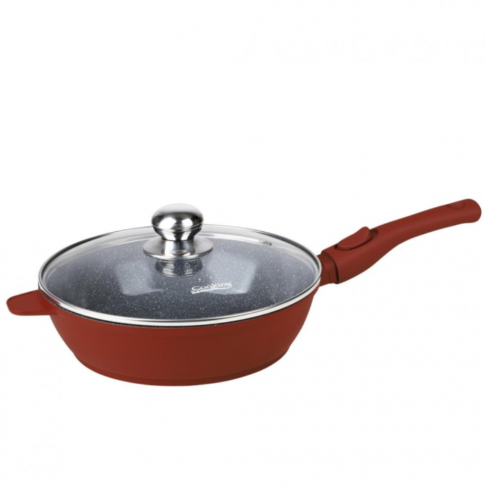 Tigaie Adanca Heinner Calabria 26 cm din Aluminiu cu Capac si Maner Detasabil