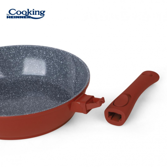 Tigaie Adanca Heinner Calabria 26 cm din Aluminiu cu Capac și Mâner Detașabil [4]