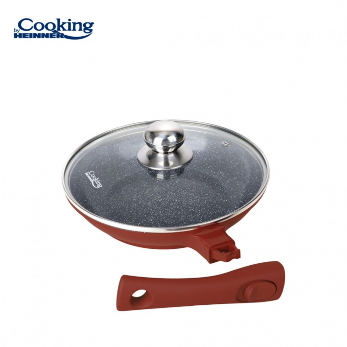 Tigaie Heinner Calabria 24 cm din Aluminiu cu Capac și Mâner Detașabil [3]