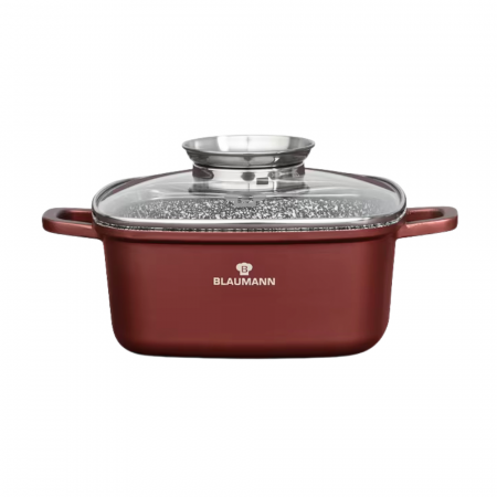 Oale si Cratite - Blaumann Cerastone Cratiță Pătrată Ceramică cu Capac din Sticlă 28x11cm 6,5L Tip Roaster cu Sistem Aroma Knob