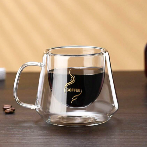 Bucatarie si Servire - Ceasca cafea sticla termorezistenta pereti dubli 200 ml