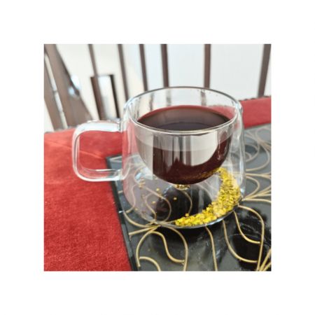 Cană din Sticlă cu Perete Dublu, 180ml – Design Elegant cu Confetti în Interior [3]