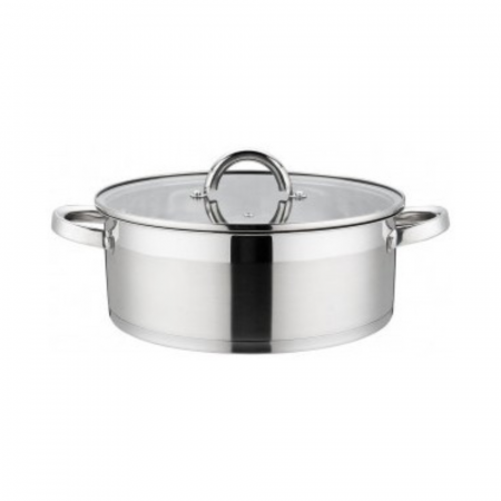 Oferte - Cratită din inox cu capac din sticlă, 28 cm, 6.00 l, Grunberg