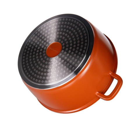 Cratiță Grunberg Aluminiu Tip Tuci Ceramică Marmorată Cu Capac Sticlă 6.5L [2]