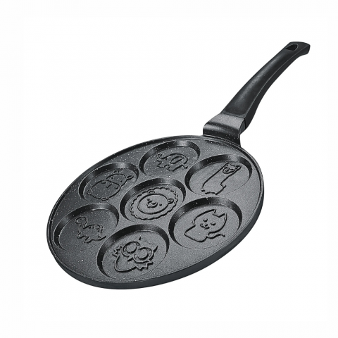 Tigai - Herzberg Tigaie pentru Clătite / 26 cm / Acoperire cu Marmură / 7 Animale
