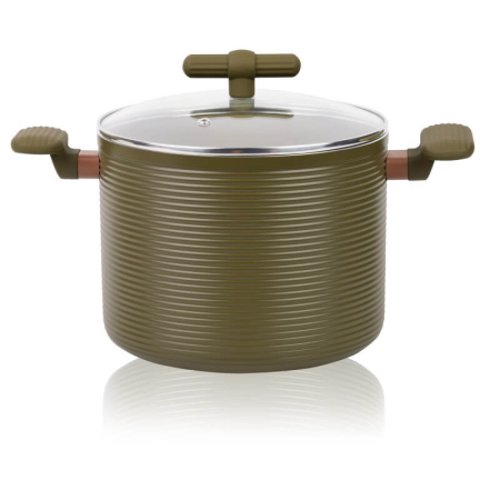 Oale si Cratite - Oala aluminiu cu capac sticla antiaderenta compatibila inductie 5.6L
