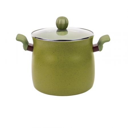 Oale si Cratite - Oală din aluminiu Grunberg, 5.2L, 20x18.3 cm, cu capac, interior antiaderent, compatibilă cu toate sursele de căldură