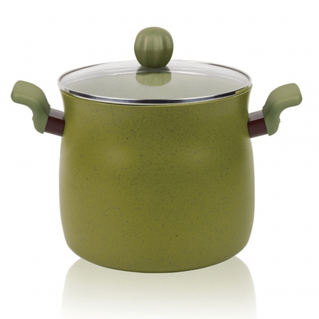 Oale si Cratite - Oală din aluminiu Grunberg, 3.7L, 18x16.5 cm, cu capac, interior antiaderent, compatibilă cu toate sursele de căldură
