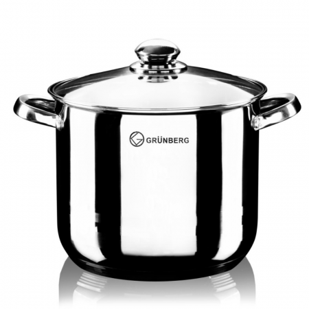 Oală din inox cu capac din sticlă, 14 l, Grunberg [2]