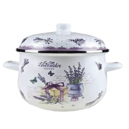 Oale si Cratite - Oală Emailată cu Capac, 26x16cm, 6.5L