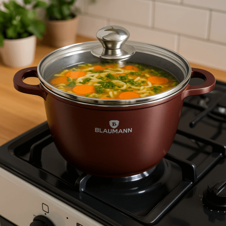 Blaumann Cerastone Oala Inalta cu Capac Aluminiu Turnat Interior Ceramic 14L 32x22cm [1]