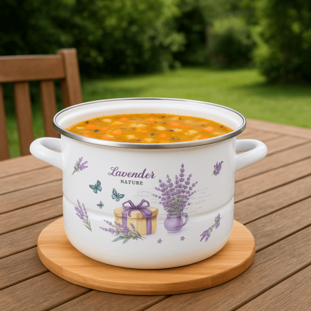 Oala emailata cu capac 24 cm 5 L Grunberg [1]