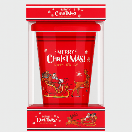 Pahar Ceramica Craciun 400 ml cu Capac Silicon  Oferta 1+1 Gratis [1]