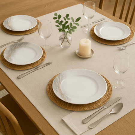 Set 18 Piese Veselă din Sticlă Opal Golden Marble [2]