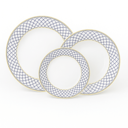 Vesela - Set 18 Piese Veselă din Sticlă Opal Selina Blue