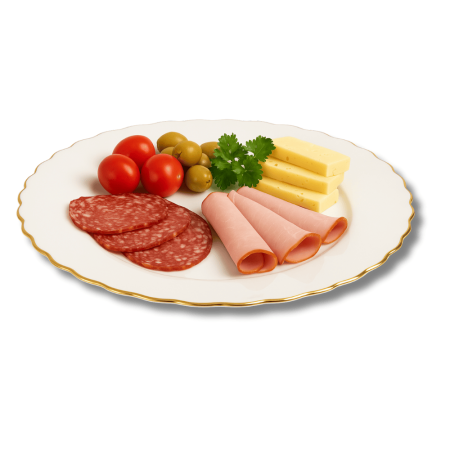 Bucatarie si Servire - Set 2 Platouri Rotunde Opal Alb 32 cm cu Margini Aurii și Design în Valuri