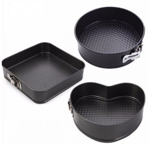 Vase & Tavi - Set 3 Tavi pentru Copt, Forma Inima/Rotunda/Patrata