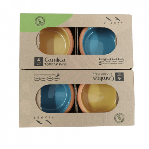 Set 4 Boluri din Lut Termorezistente – 10 x 4 cm – Perfecte pentru Servire și Gătit [1]