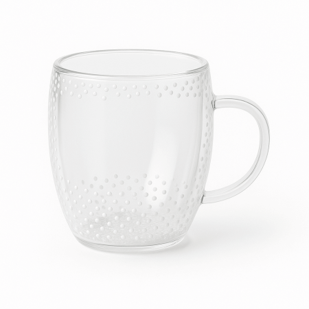 Set 4 Căni Cafea cu Perete Dublu și Bilute Albe 350 ml [1]